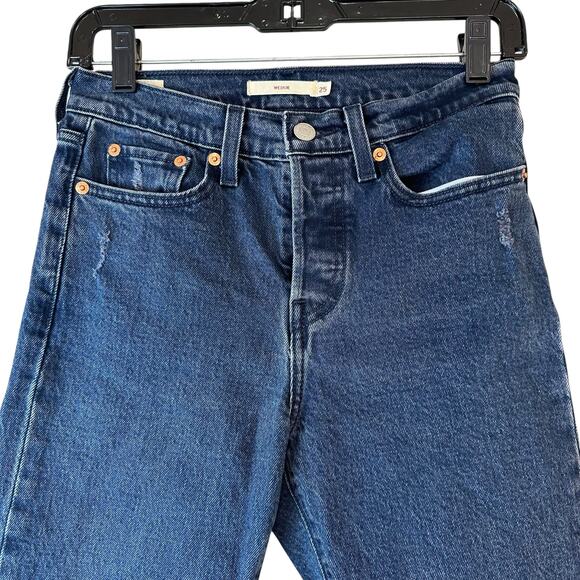 Levi's Wedgie Raw Hem High Rise Jeans sz 25 EUC - Picture 2 of 13